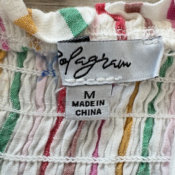 Polagram Multicolor Stripe Smocked Tie Strap Maxi Dress Size M - Picture 13 of 13